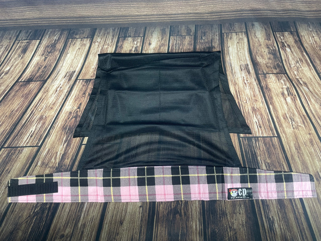 Pink  Plaid w/Black Mesh