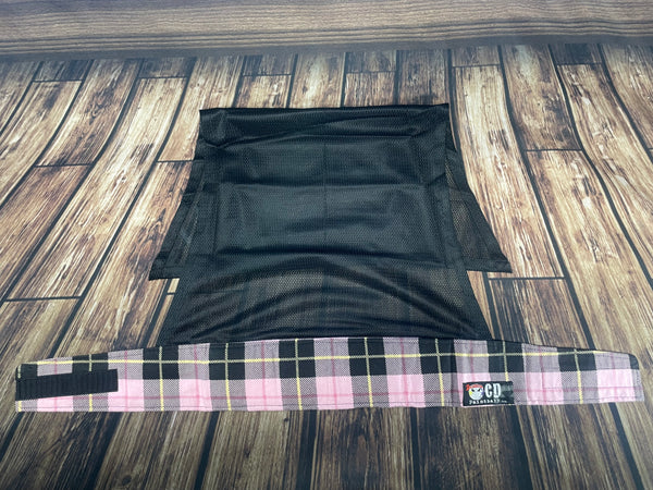 Pink  Plaid w/Black Mesh